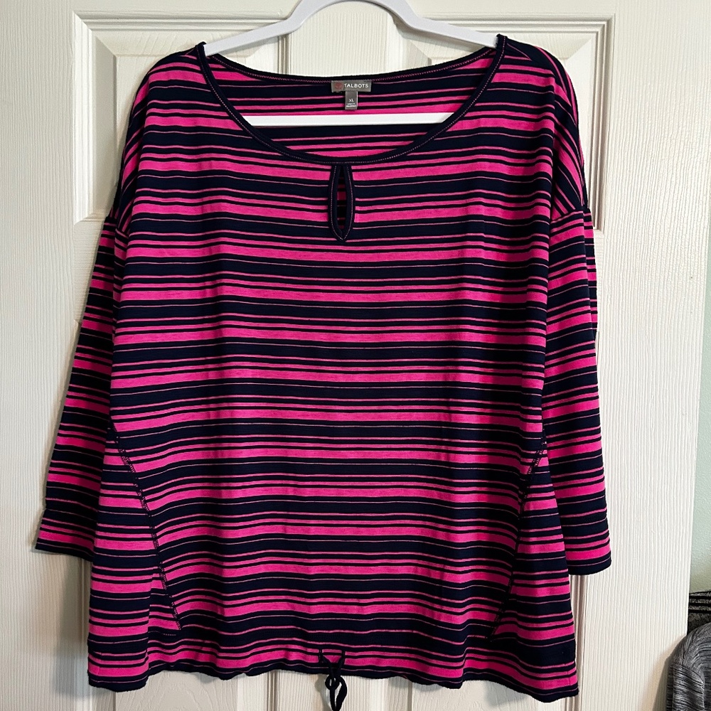 Drawstring stripe tunic
